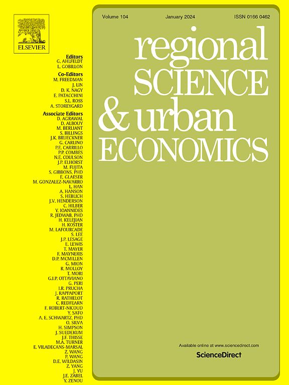 Go to journal home page - Regional Science and Urban Economics